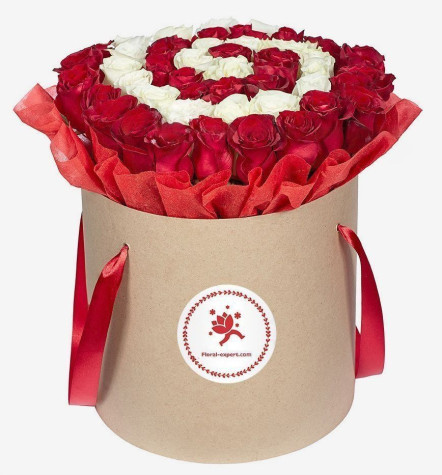 Rote und weiße Rosen Box