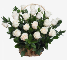 Korb mit weißen Rosen Image