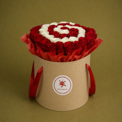 Rote und weiße Rosen Box