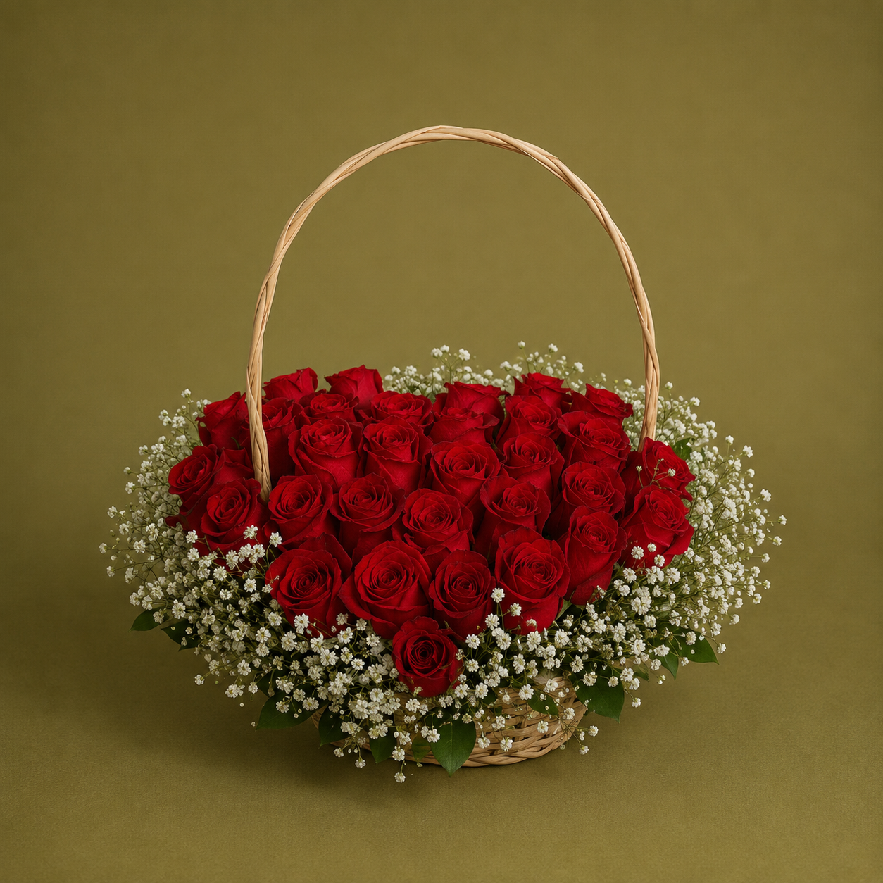 Herz aus Rosen Korb