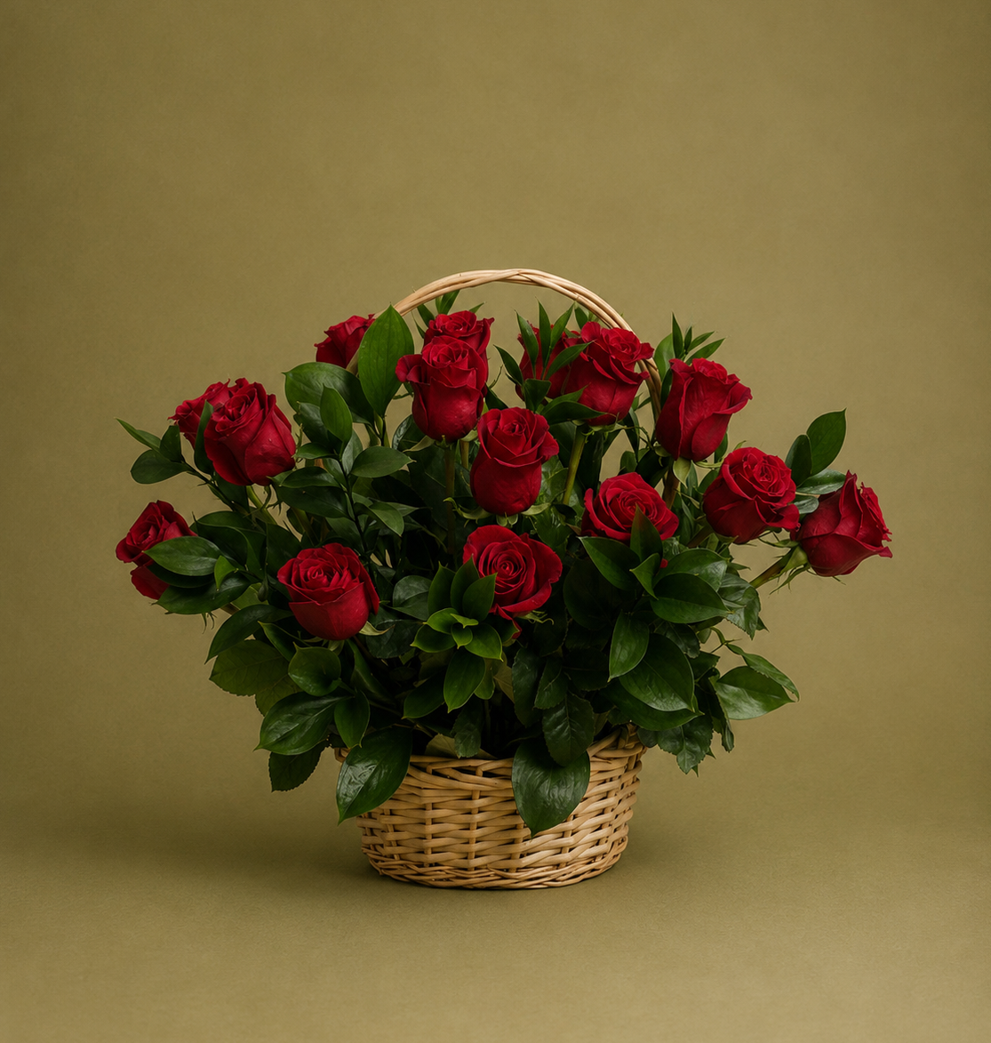 Rote Rosen Korb